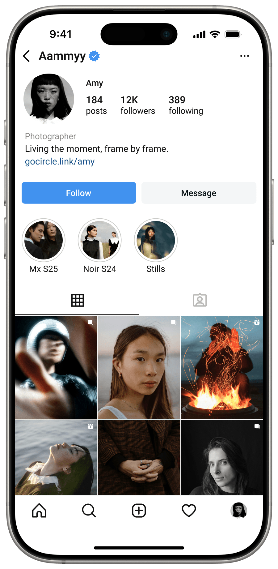 Instagram interface